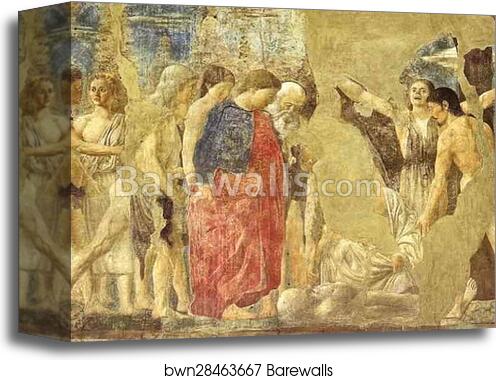 Legend of the True Cross: Death of Adam. Detail by Piero Della Francesca, Canvas Print