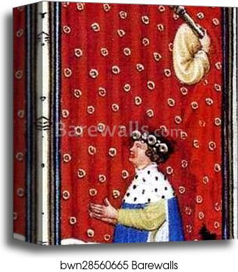 The Belles Heures of Jean de France, Duke de Berry. Page with Jean de Berry Praying. Detail by Limbourg Brothers, Canvas Print The Belles Heures of Jean de France, Duke de Berry. Page with Jean de Berry Praying. Detail by Limbourg Brothers, Canvas Print