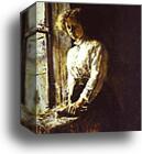 By the Window. Portrait of Olga Trubnikova by Valentin Serov, Canvas Print