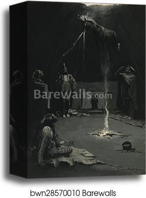 Indian Fire God (The Going of the Medicine-Horse) by Frederic Remington, Canvas Print
