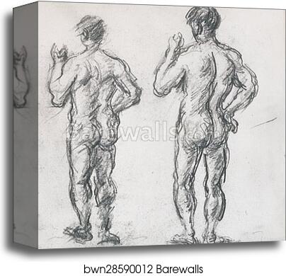 Standing Male Bather; Puget's Atlas by Paul Cézanne, Canvas Print