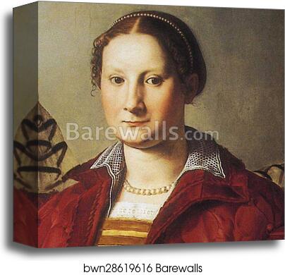 Portrait of Lady. Detail by Agnolo Bronzino, Canvas Print