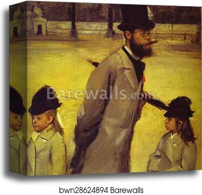 Place de la Concorde. Detail by Edgar Degas, Canvas Print