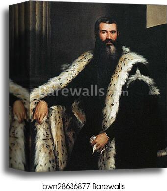 Portrait of a Gentleman in a Fur by Paolo Veronese, Canvas Print