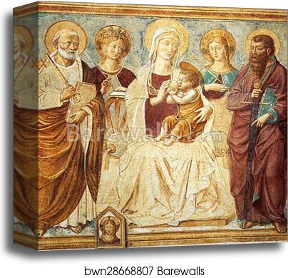 Tabernacle of the Madonna delle Tosse: Maria lactans by Benozzo Gozzoli, Canvas Print