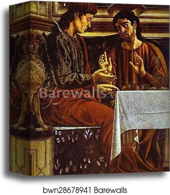 The Last Supper. Detail by Andrea Del Castagno, Canvas Print