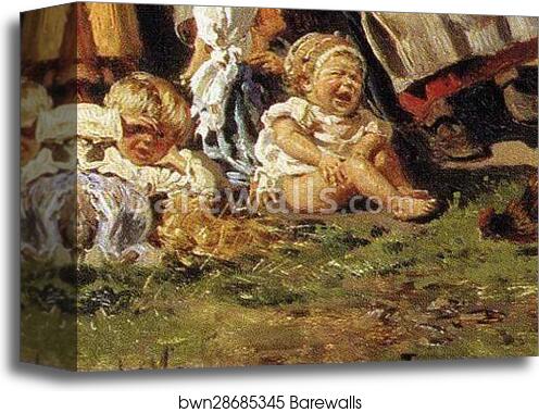 Peasant Children. Detail by Vladimir Makovsky, Canvas Print Peasant Children. Detail by Vladimir Makovsky, Canvas Print
