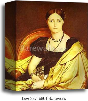 Portrait of Madame Duvauçay by Jean-Auguste-Dominique Ingres, Canvas Print