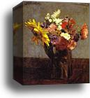 Bouquet of Flowers (Bouquet de fleurs) by Henri Fantin-Latour, Canvas Print