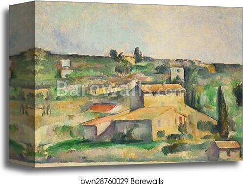 Fields at Bellevue by Paul Cézanne, Canvas Print