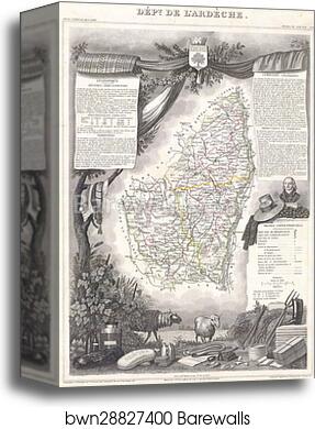 Dept. De L’Ardeche by Victor Jules Levasseur, Canvas Print