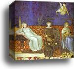 Allegory of Good Government. Detail by Ambrogio Lorenzetti, Canvas Print