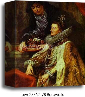 The St. Ildefonso Altar (right wing). Archduchess Isabella by Peter Paul Rubens, Canvas Print