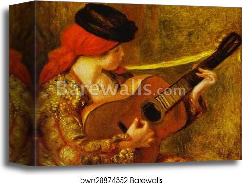 Young Spanish Woman with a Guitar by Pierre-Auguste Renoir, Canvas Print