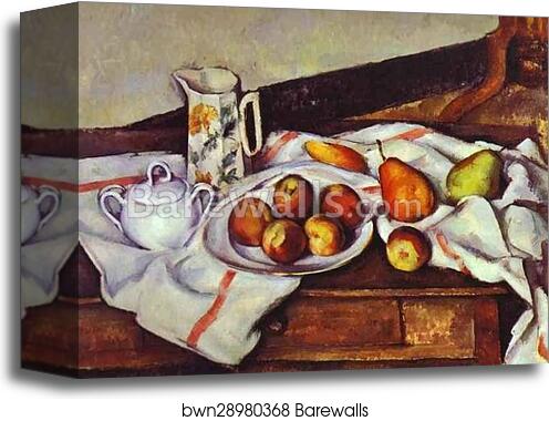 Still Life with Peaches and Pears by Paul Cézanne, Canvas Print