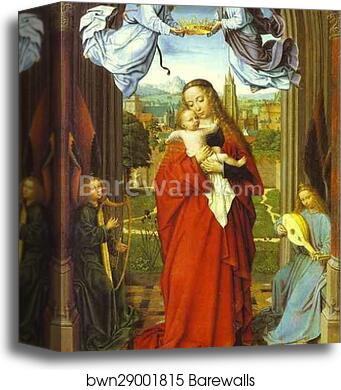 Virgin and Child with Four Angels by Gerard David, Canvas Print