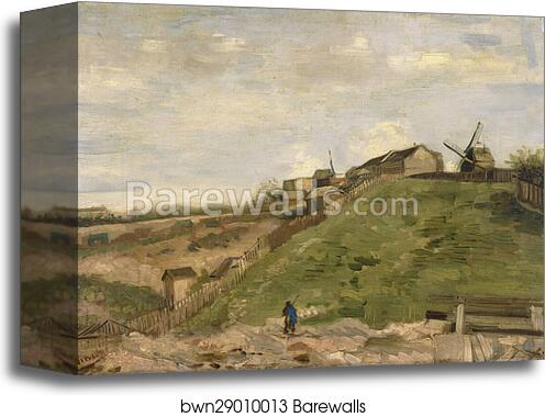 The hill of Montmartre with stone quarry by Vincent Van Gogh, Canvas Print