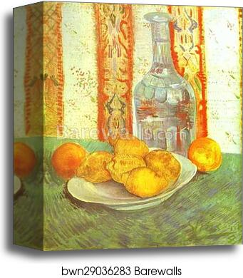 Still Life with Bottle and Lemons on a Plate by Vincent Van Gogh, Canvas Print Still Life with Bottle and Lemons on a Plate by Vincent Van Gogh, Canvas Print