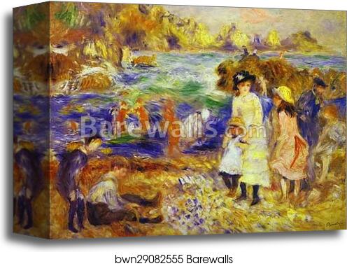 Children on the Beach of Guernesey by Pierre-Auguste Renoir, Canvas Print
