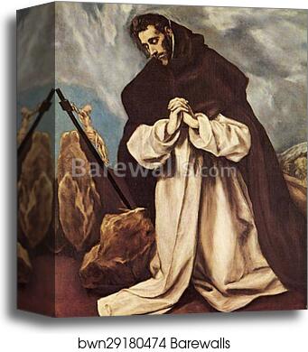 St. Dominic in Prayer by El Greco, Canvas Print