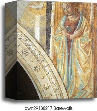 Tabernacle of the Visitation: Annunciation: Mary by Benozzo Gozzoli, Canvas Print