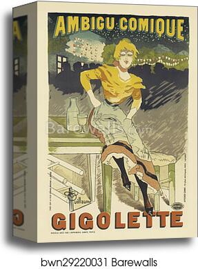 Le Théâtre de l'Ambigu, "Gigolette" by Albert Guillaume, Canvas Print