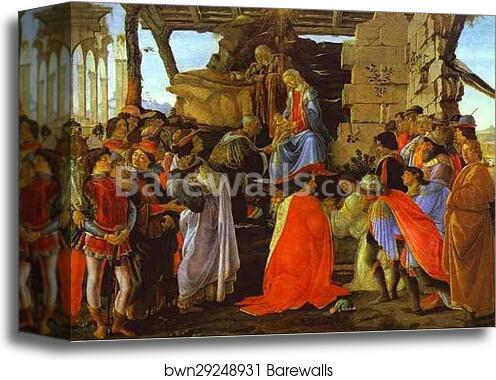 Adoration of the Magi by Alessandro Botticelli, Canvas Print
