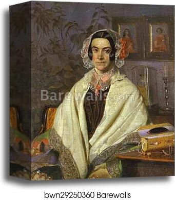 Portrait of O. P. Zhdanovich, née Chernyshova by Pavel Fedotov, Canvas Print Portrait of O. P. Zhdanovich, née Chernyshova by Pavel Fedotov, Canvas Print