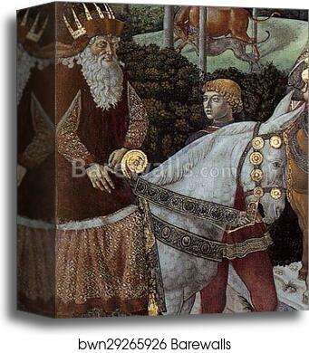 Procession of the Magus Caspar. Detail by Benozzo Gozzoli, Canvas Print