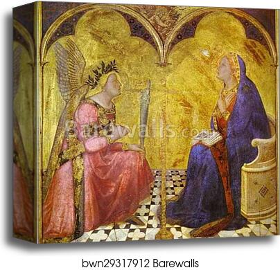 Annunciation by Ambrogio Lorenzetti, Canvas Print