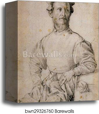 Portrait of Pontormo by Agnolo Bronzino, Canvas Print