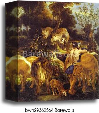 The Rape of Europa. Detail by Jacob Jordaens, Canvas Print