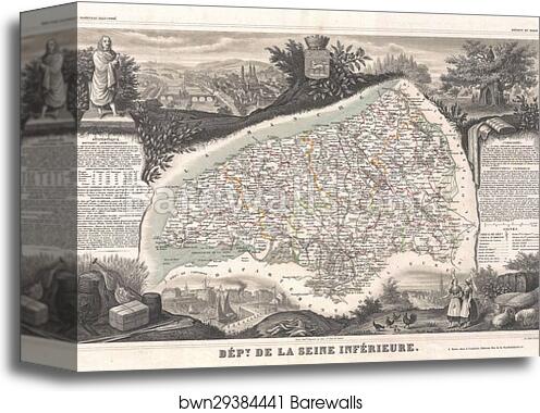 Dept. de la Seine Inferieure by Victor Jules Levasseur, Canvas Print