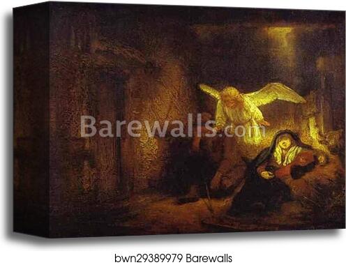 St. Joseph's Dream by Rembrandt Harmenszoon Van Rijn, Canvas Print