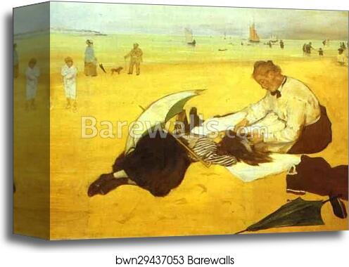 At the Beach by Edgar Degas, Canvas Print