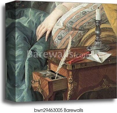 Portrait of Madame de Pompadour. Detail by François Boucher, Canvas Print