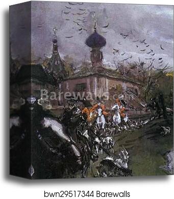 Peter II and Princess Elizabeth Petrovna Riding to Hounds. Detail by Valentin Serov, Canvas Print