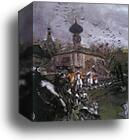 Peter II and Princess Elizabeth Petrovna Riding to Hounds. Detail by Valentin Serov, Canvas Print