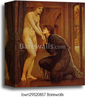 The Soul Attains. The Pygmalion Series by Sir Edward Coley Burne-Jones, Canvas Print