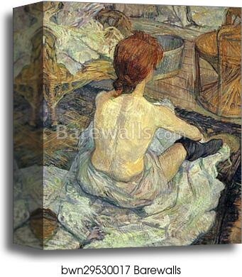 Rousse (La Toilette) / Red-Haired Woman (The Toilette) by Henri De Toulouse-Lautrec, Canvas Print