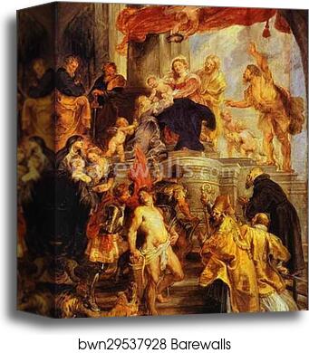 Madonna and Child Enthroned with Saints by Peter Paul Rubens, Canvas Print