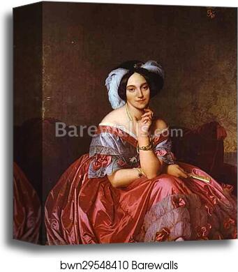 Portrait of Baroness James de Rothschild by Jean-Auguste-Dominique Ingres, Canvas Print