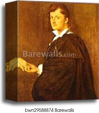 Portrait of Lorenzo Bartolini by Jean-Auguste-Dominique Ingres, Canvas Print