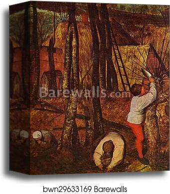 The Gloomy Day (February). Detail by Pieter Bruegel The Elder, Canvas Print