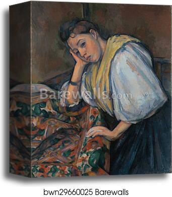 Young Italian Woman at a Table by Paul Cézanne, Canvas Print Young Italian Woman at a Table by Paul Cézanne, Canvas Print