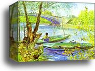 Fishing in Spring, Pont de Clichy by Vincent Van Gogh, Canvas Print