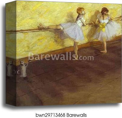 Dancers Practicing at the Bar by Edgar Degas, Canvas Print