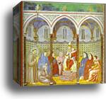 Preaching before Pope Honorius III by Giotto, Canvas Print