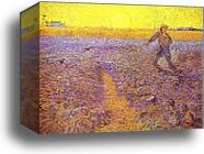 Sower with Setting Sun (After Millet) by Vincent Van Gogh, Canvas Print