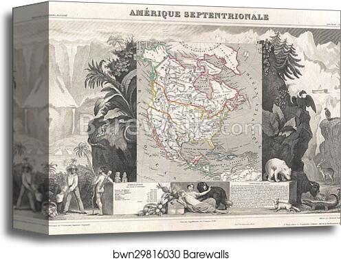 Amerique Septentrionale by Victor Jules Levasseur, Canvas Print